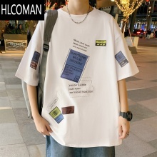 HLCOMAN夏装大童15岁男生t恤短袖青少年初中生宽松衣服半袖男孩潮牌体恤